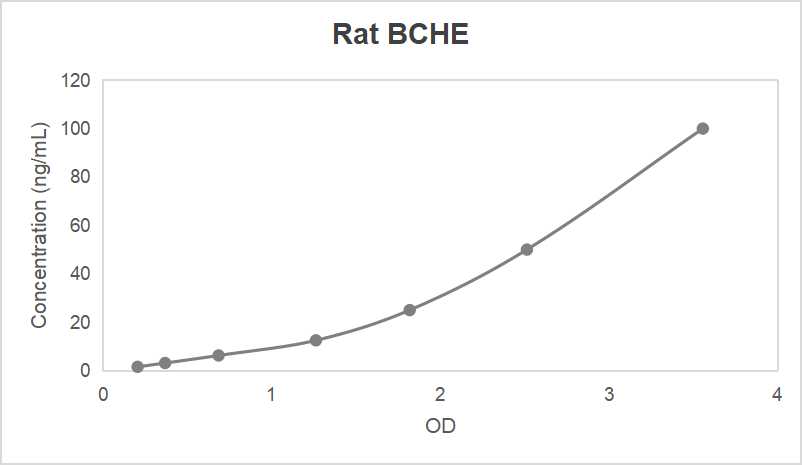 Rat butyrylcholinesterase (BCHE) ELISA kit (1.56-100 ng/mL, 0.58 ng/mL)