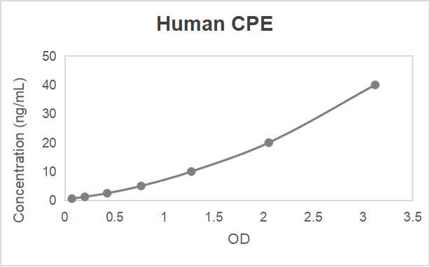 Human carboxypeptidase E (CPE) ELISA kit (0.625-40 ng/mL, 0.221 ng/mL)