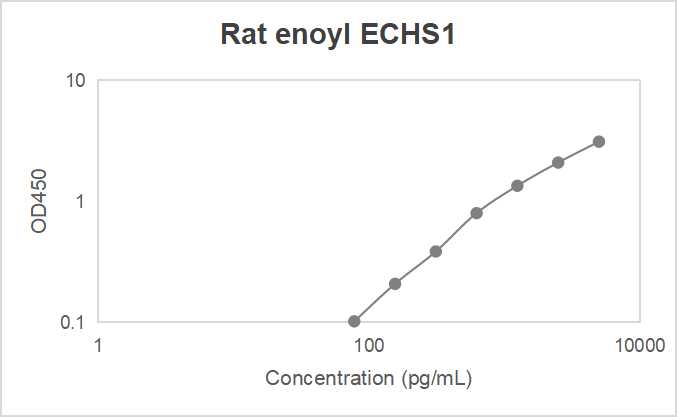 Rat enoyl coenzyme A hydratase, short chain, 1, mitochondrial (ECHS1) ELISA kit (78-5000 pg/mL)