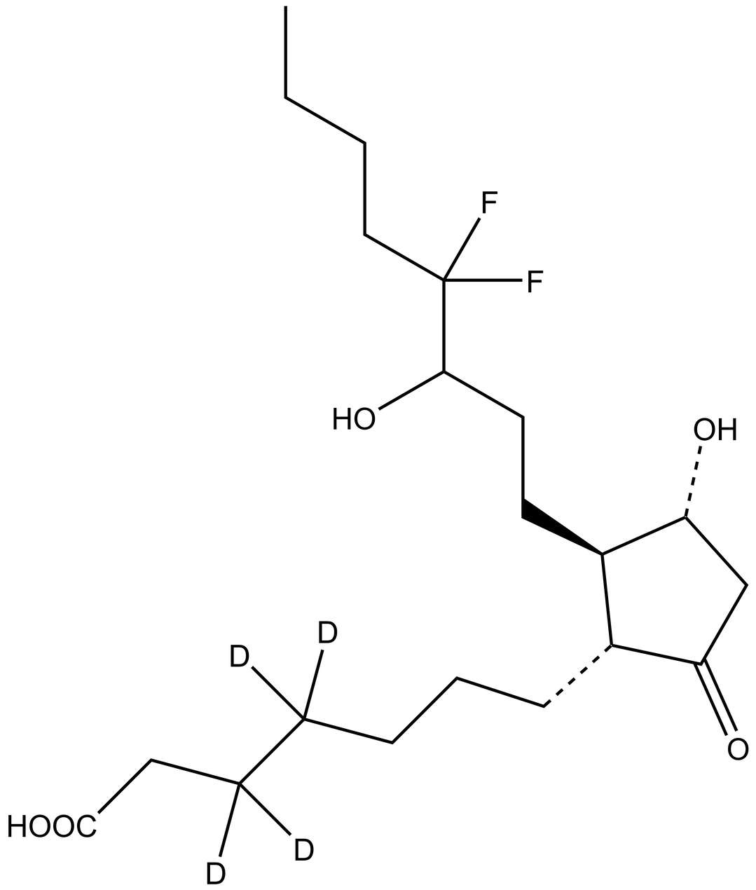 13,14-dihydro-15(R,S)-hydroxy-16,16-difluoro PGE1-d<sub>4</sub>