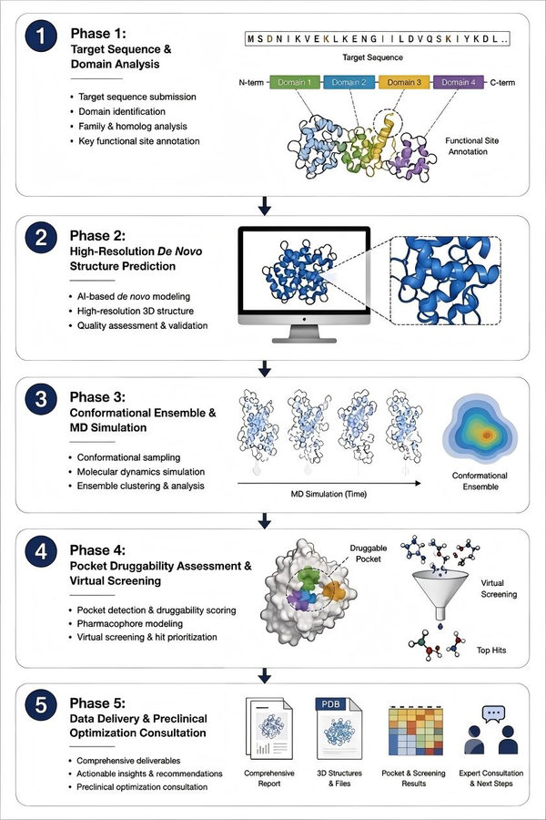 Process of our target structure prediction service. (Protheragen)