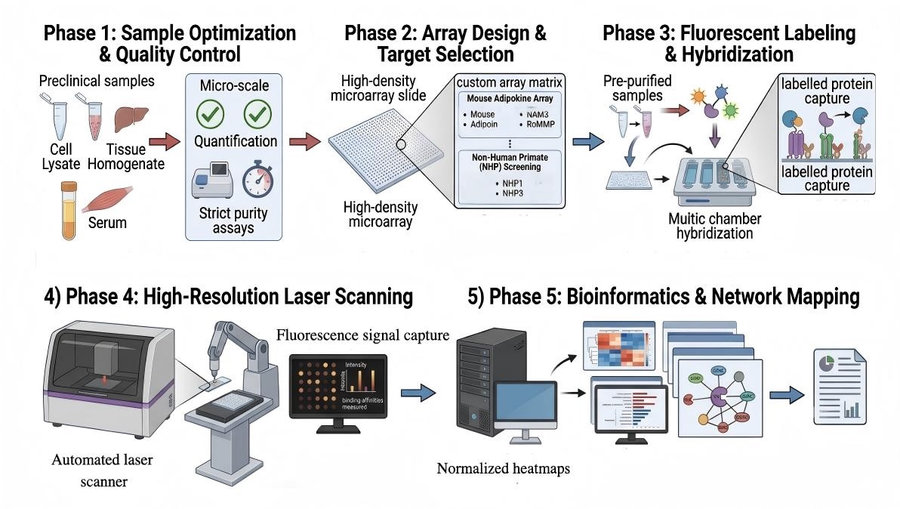 Process of our microarray-based obesity target screening service. (Protheragen)