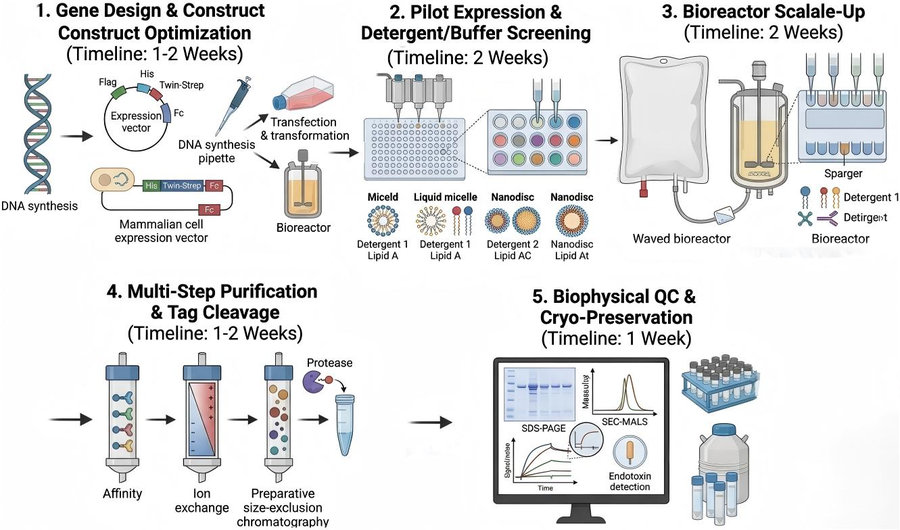 Process of our new obesity target expression and purification service. (Protheragen)