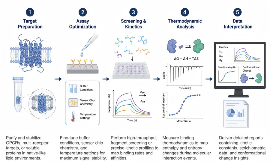 Process of our anti-obesity drug biophysical assay service (Protheragen).