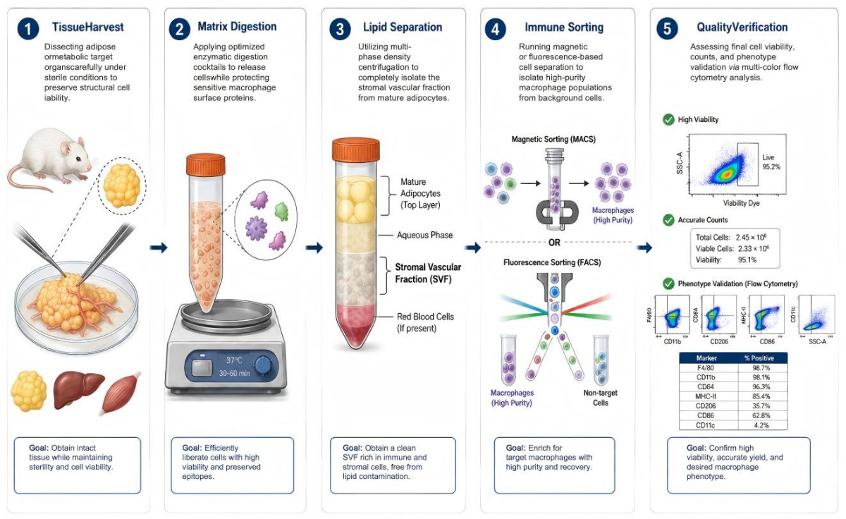 Process of our macrophage cell isolation and culture service. (Protheragen)