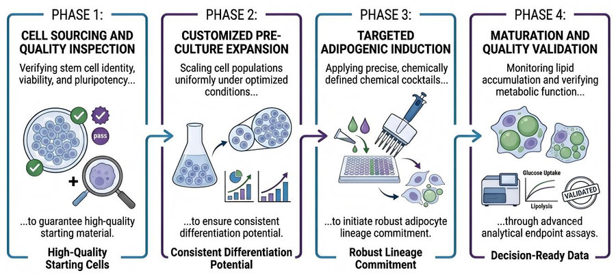 Process of our adipocyte induction service. (Protheragen)