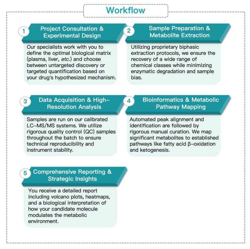 Process of our EMP metabolite profiling service. (Protheragen)
