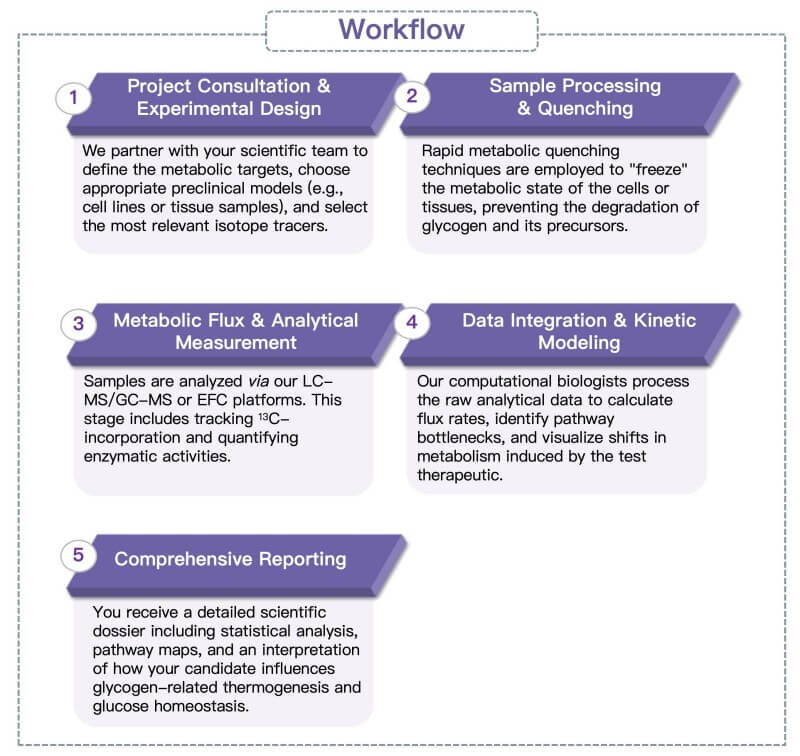 Process of our glycogen synthesis & metabolism analysis service. (Protheragen)