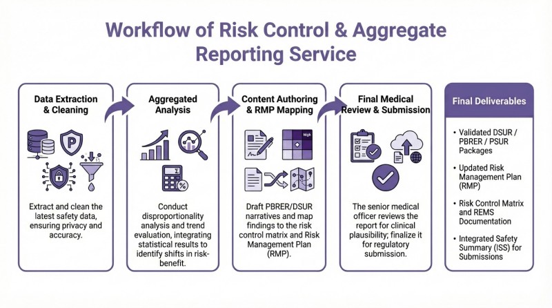 Process of our risk control & aggregate reporting service (AI-Protheragen)
