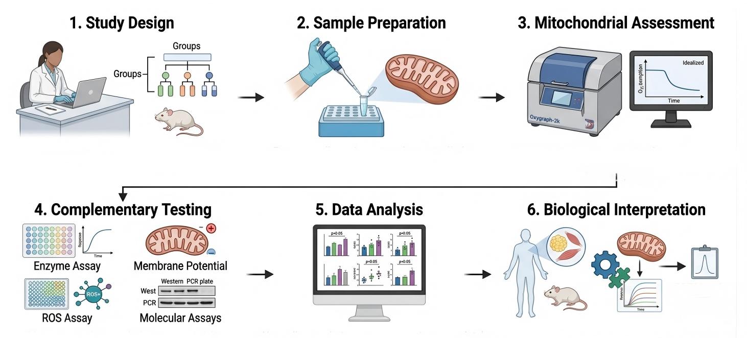 Process of our obesity-related mitochondrial oxidative phosphorylation (OXPHOS) analysis service (Protheragen).