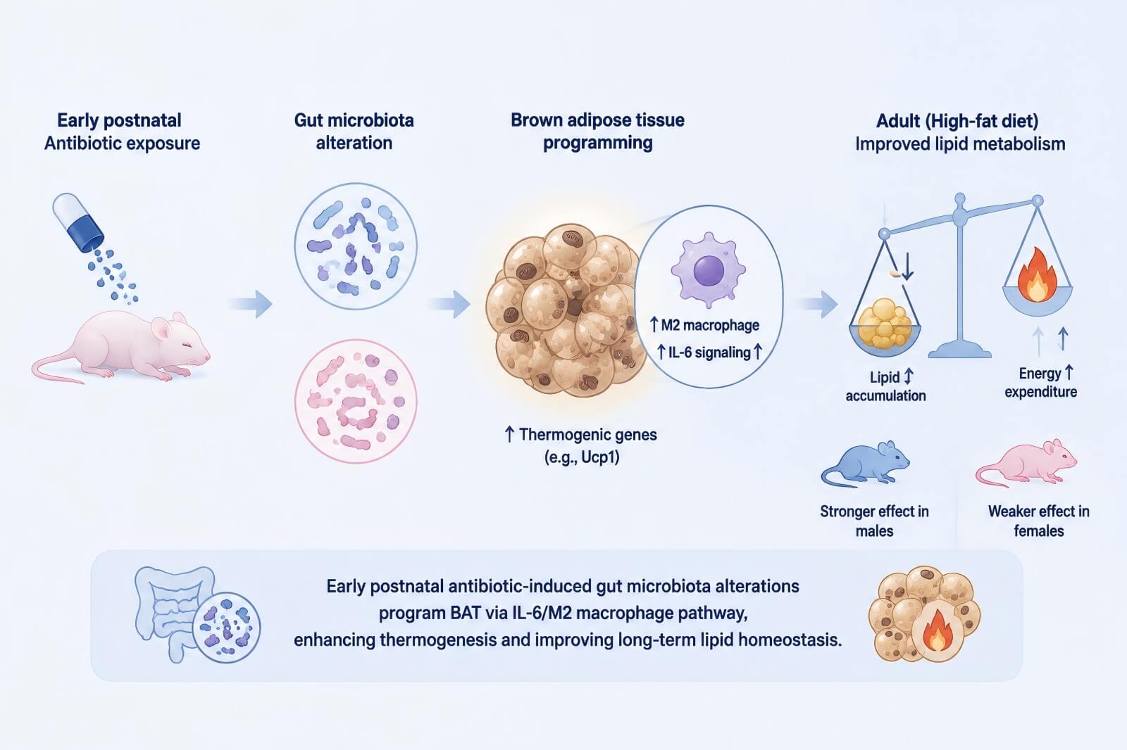 Beyond the Gut: How Early Postnatal Antibiotic Exposure Programs Brown Adipose Tissue and Adult Lipid Metabolism