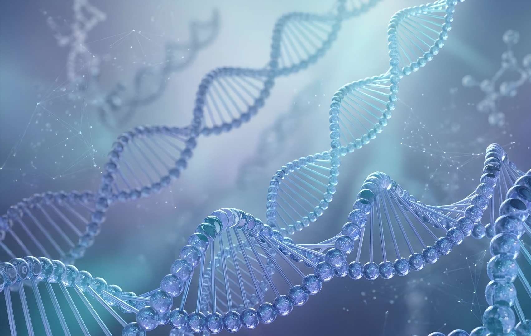 Blue DNA helix biotechnology background for anti-obesity drug research